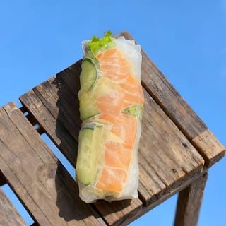 Miso Salmon Rice Paper Roll